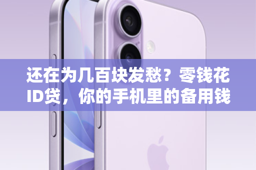 还在为几百块发愁？零钱花ID贷，你的手机里的备用钱包，即刻到账！