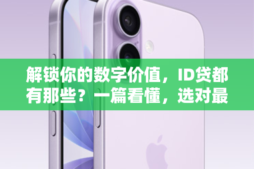 解锁你的数字价值，ID贷都有那些？一篇看懂，选对最适合你的那一款！