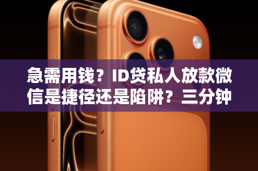 急需用钱？ID贷私人放款微信是捷径还是陷阱？三分钟看透真相！